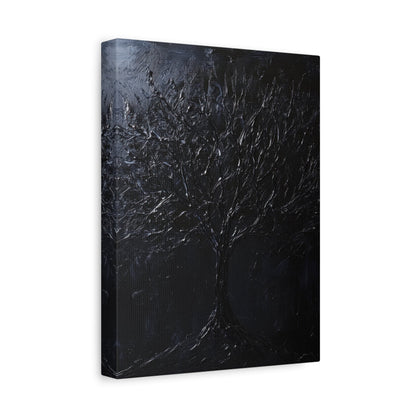 Black Tree of Shadow - Abstract Wall Art - Aestheticanvas