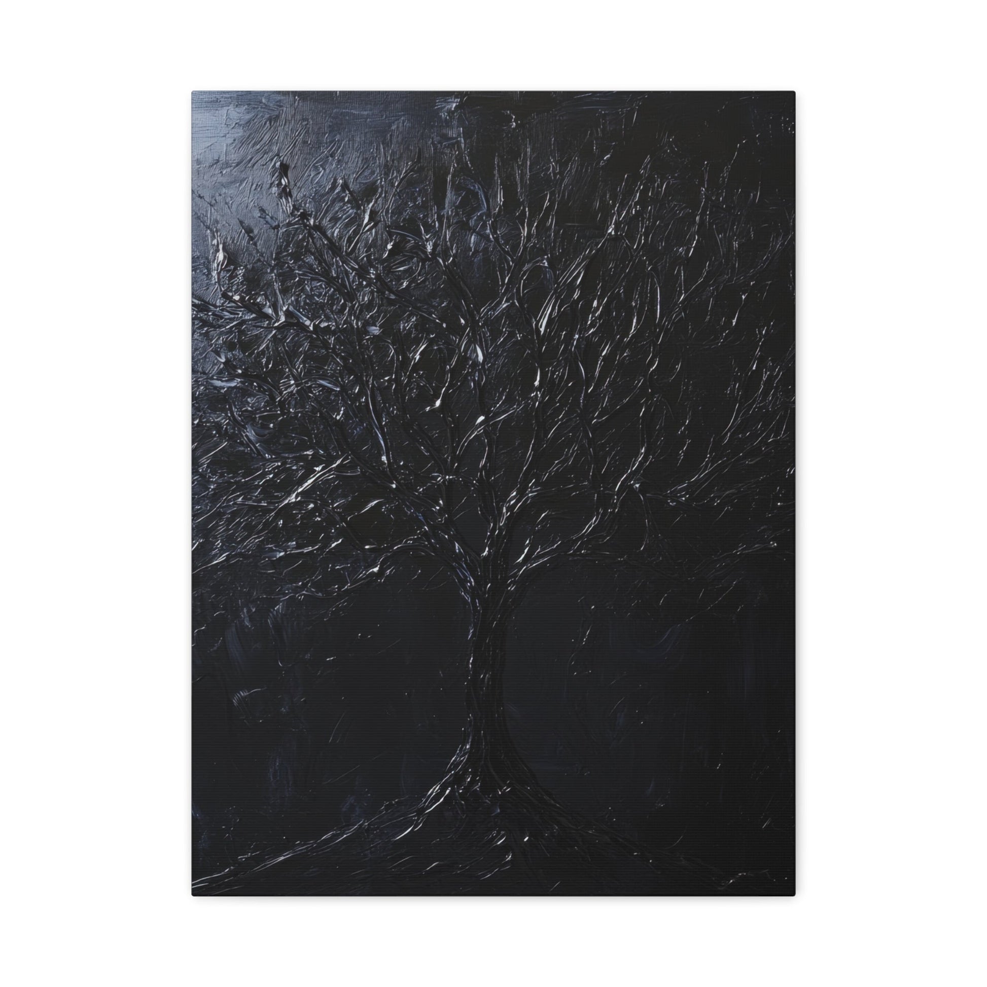 Black Tree of Shadow - Abstract Wall Art - Aestheticanvas