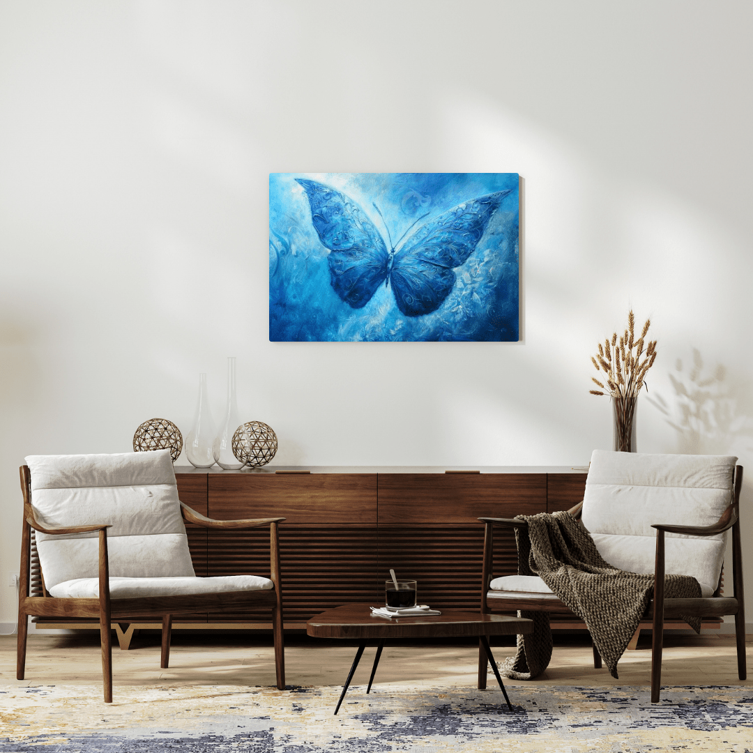 Blue Butterfly Dreamscape - Animal Wall Art - Aestheticanvas