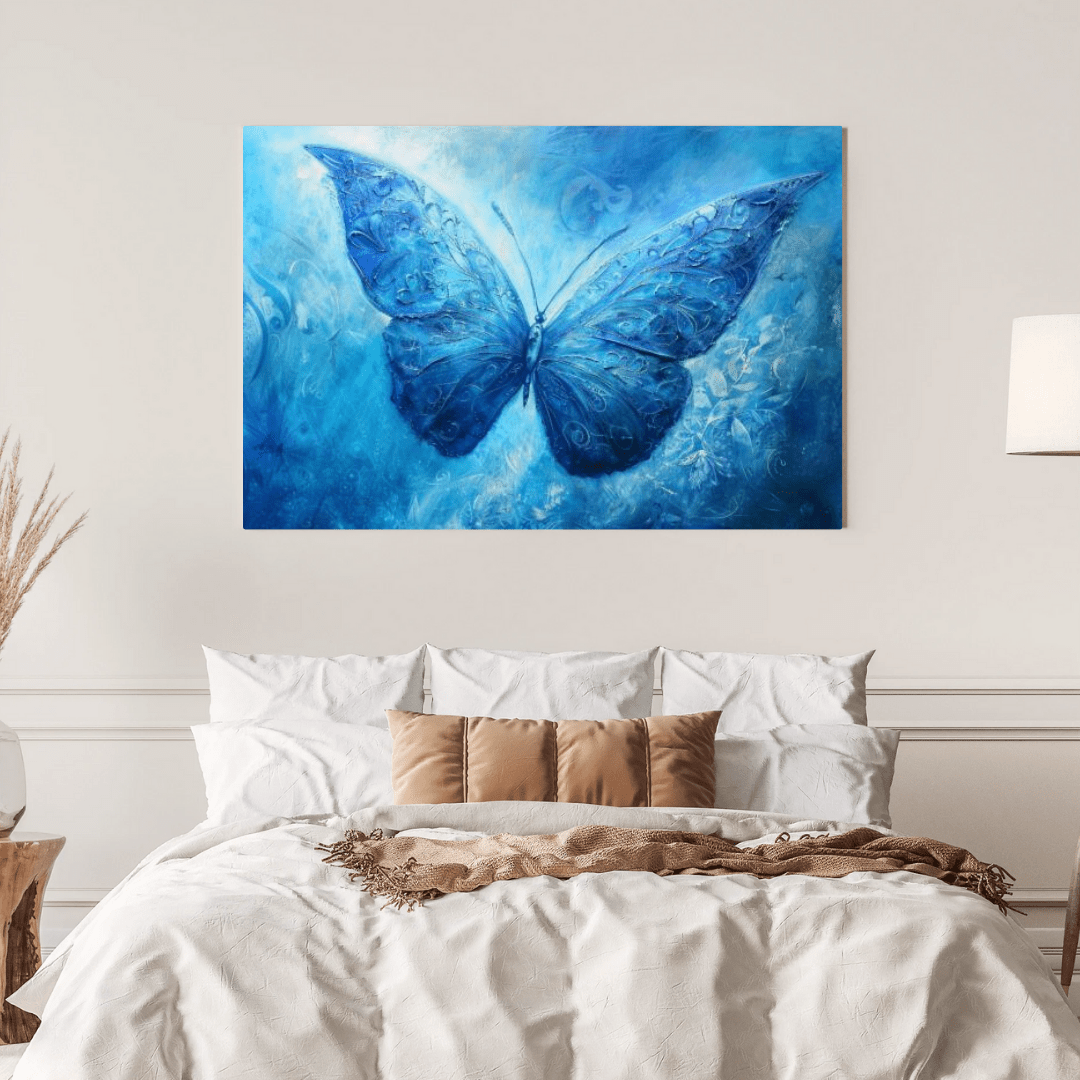 Blue Butterfly Dreamscape - Animal Wall Art - Aestheticanvas