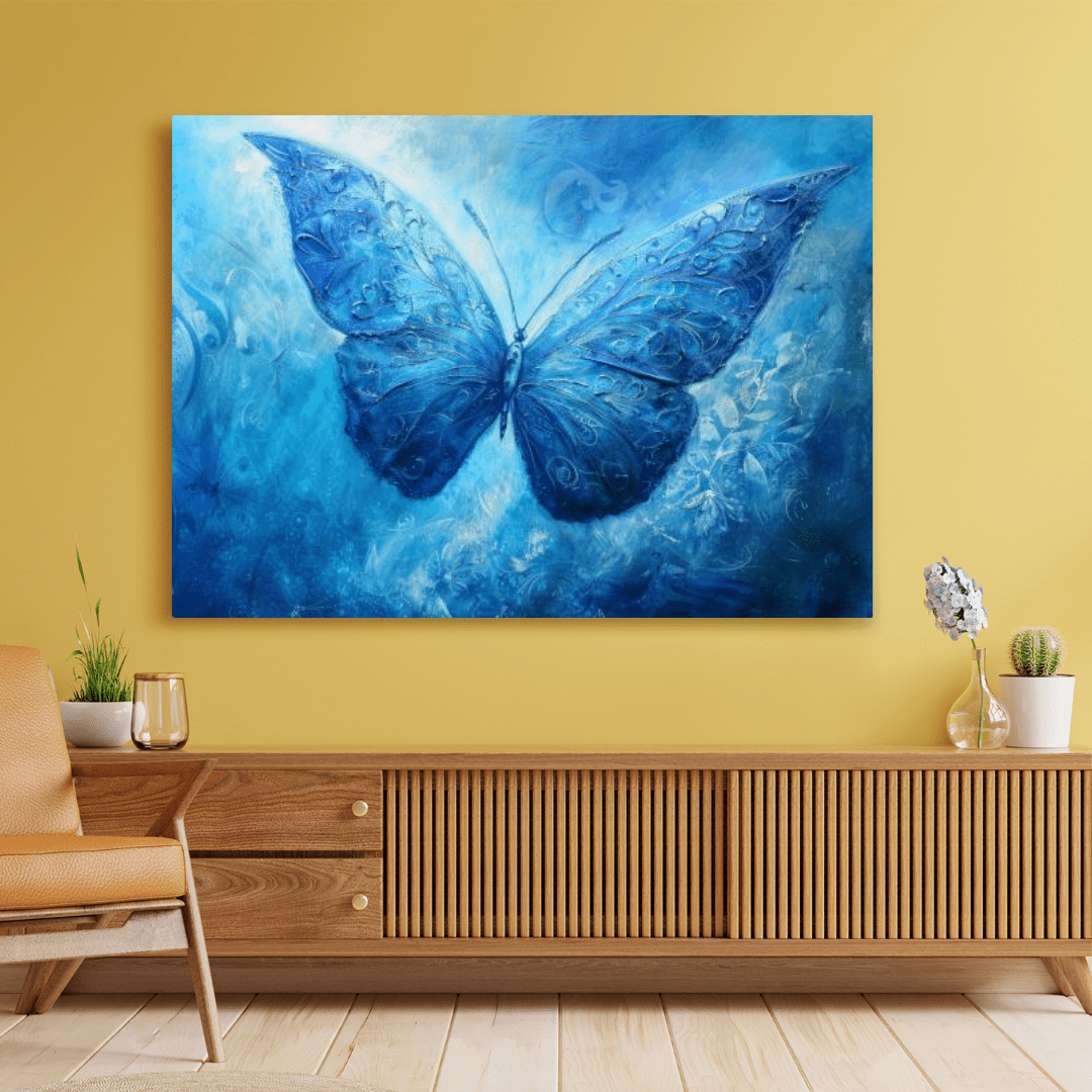 Blue Butterfly Dreamscape - Animal Wall Art - Aestheticanvas