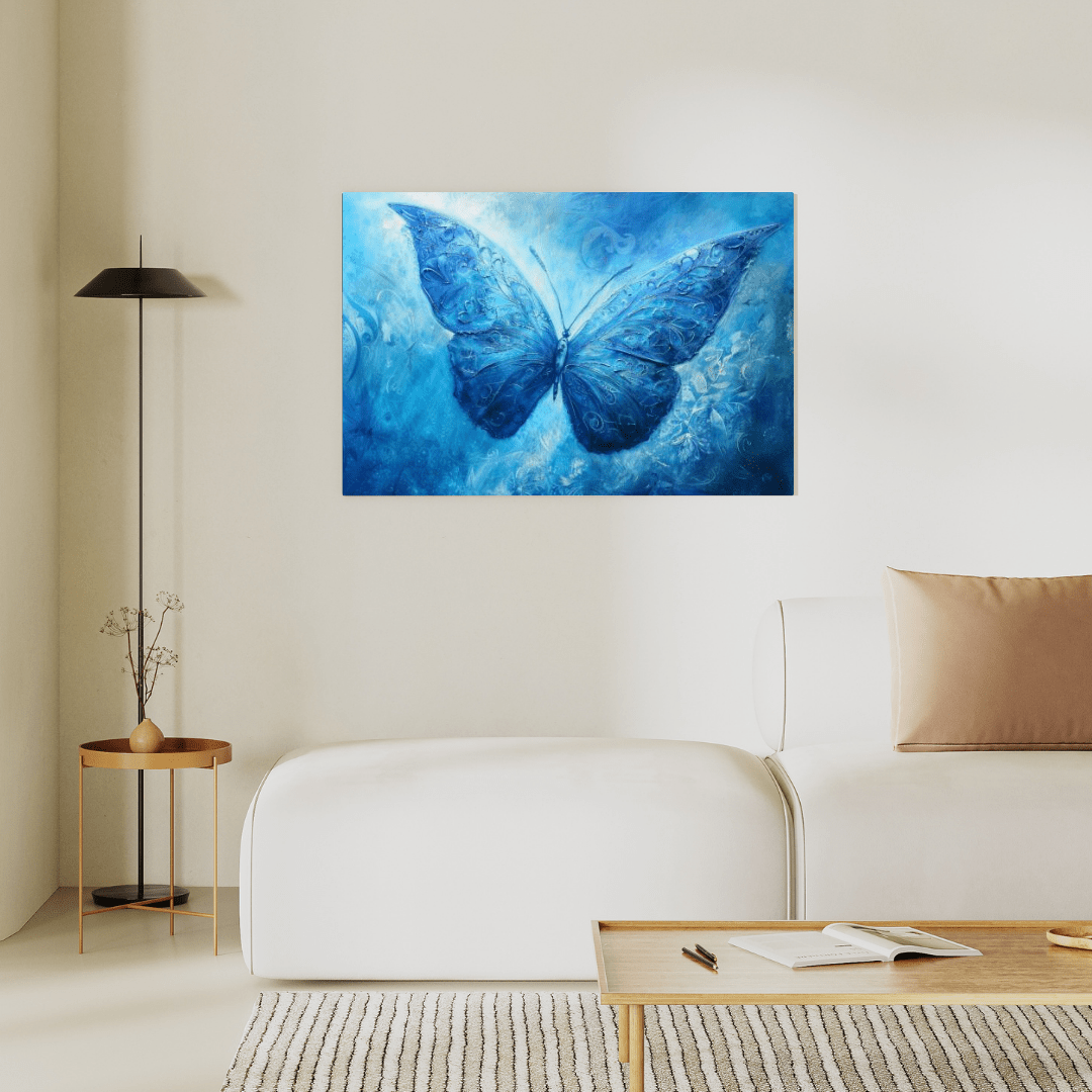 Blue Butterfly Dreamscape - Animal Wall Art - Aestheticanvas