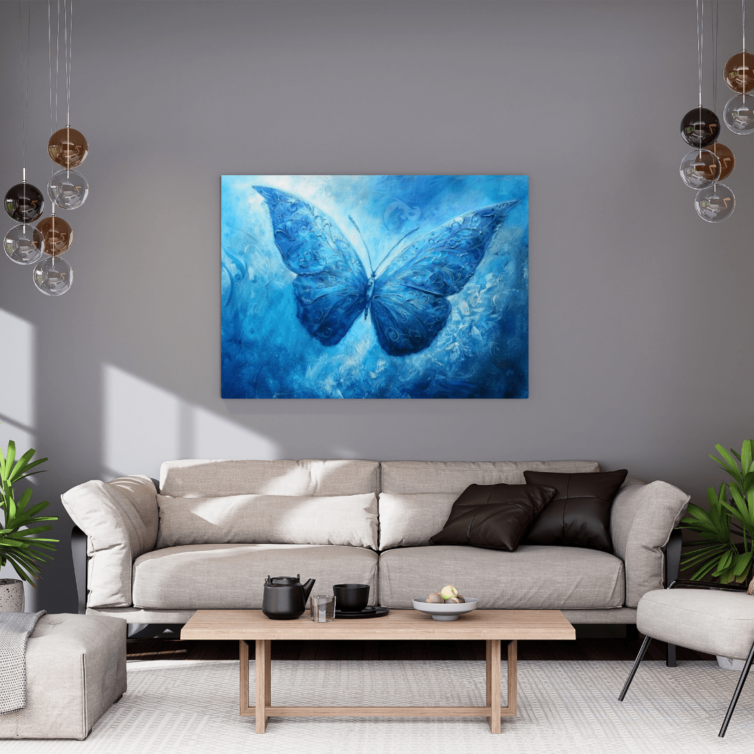 Blue Butterfly Dreamscape - Animal Wall Art - Aestheticanvas