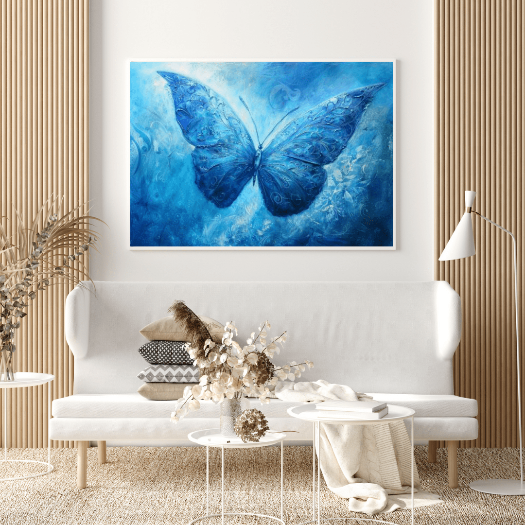 Blue Butterfly Dreamscape - Animal Wall Art - Aestheticanvas