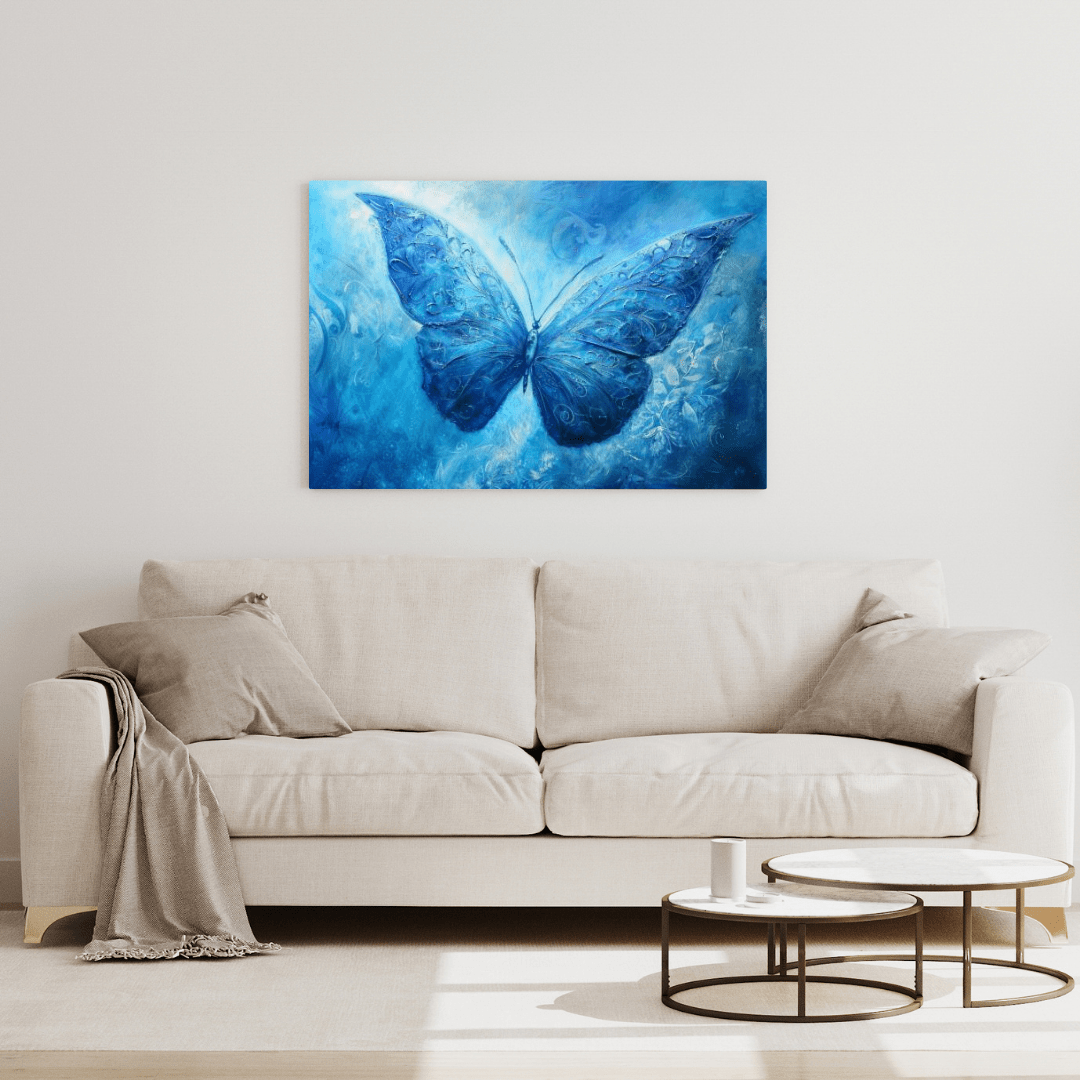 Blue Butterfly Dreamscape - Animal Wall Art - Aestheticanvas