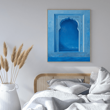 Blue Mughal Heritage Archway - Cultural Wall Art - Aestheticanvas