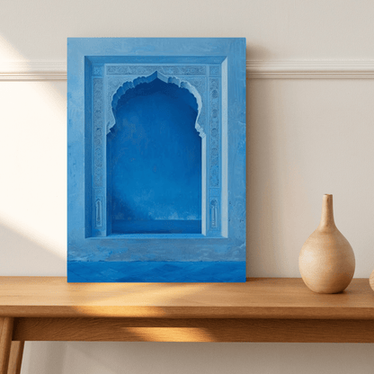 Blue Mughal Heritage Archway - Cultural Wall Art - Aestheticanvas