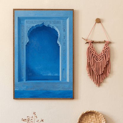 Blue Mughal Heritage Archway - Cultural Wall Art - Aestheticanvas