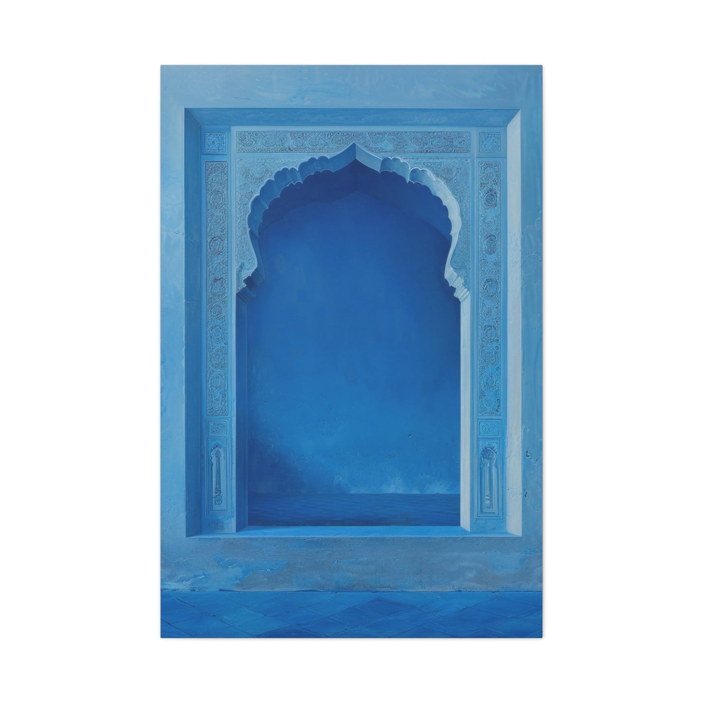 Blue Mughal Heritage Archway - Cultural Wall Art - Aestheticanvas