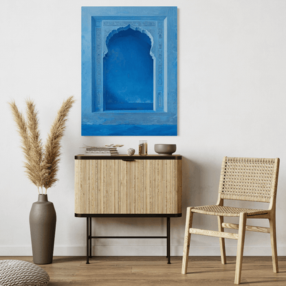 Blue Mughal Heritage Archway - Cultural Wall Art - Aestheticanvas