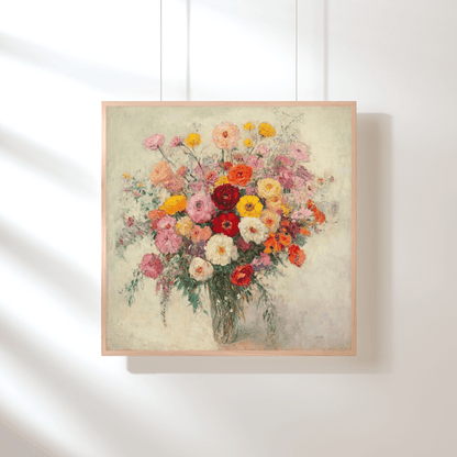 Bursting Bouquet in Vase - Flower Wall Art - Aestheticanvas