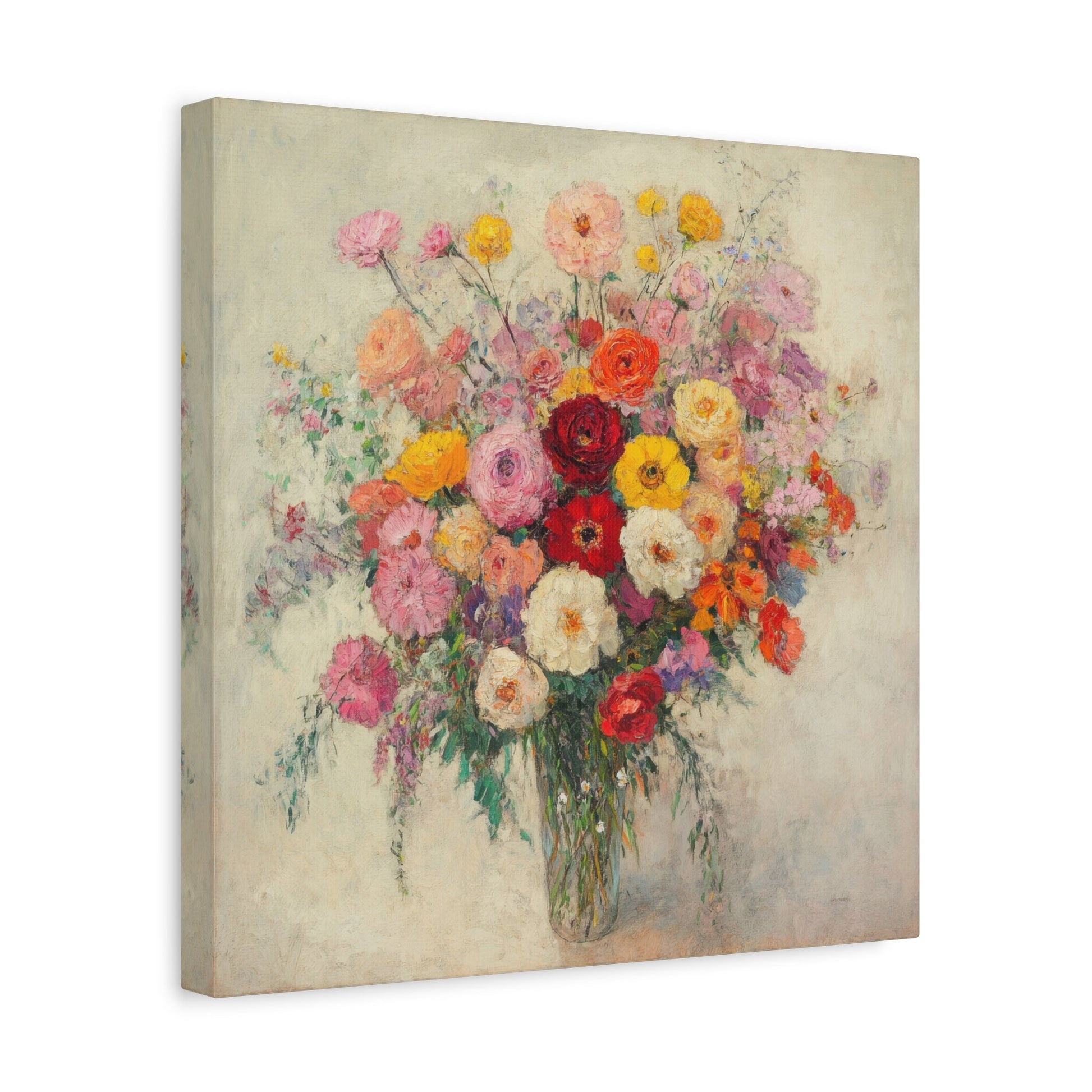 Bursting Bouquet in Vase - Flower Wall Art - Aestheticanvas