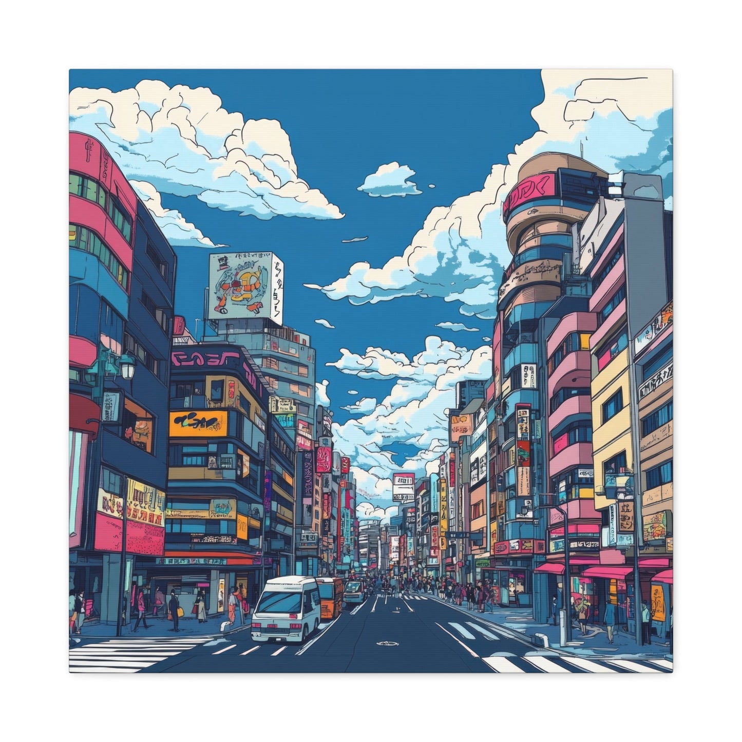 Bustling Tokyo Street Scene - Urban Wall Art - Aestheticanvas