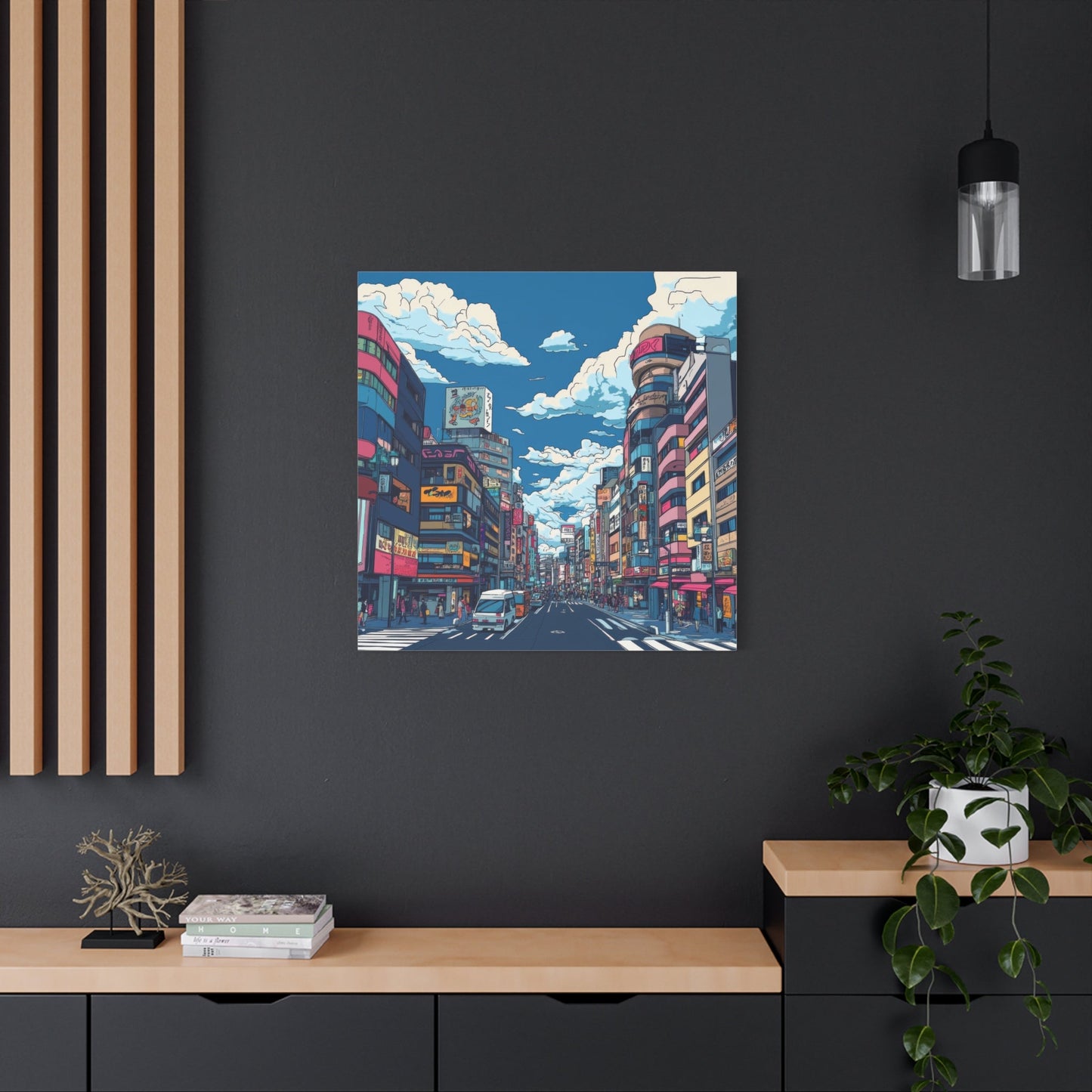 Bustling Tokyo Street Scene - Urban Wall Art - Aestheticanvas