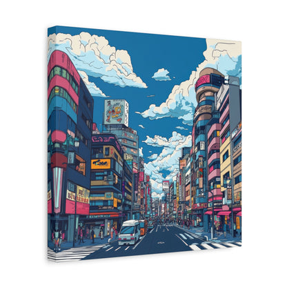 Bustling Tokyo Street Scene - Urban Wall Art - Aestheticanvas