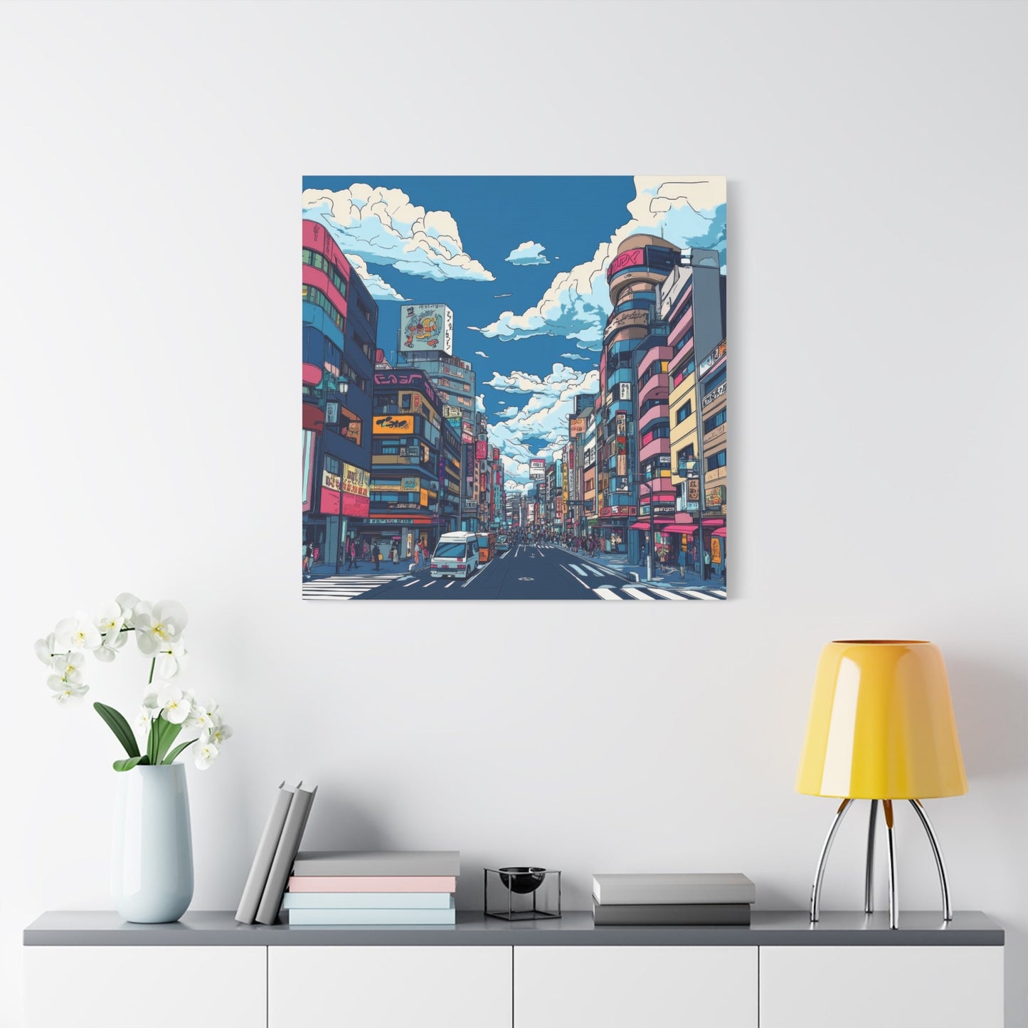 Bustling Tokyo Street Scene - Urban Wall Art - Aestheticanvas