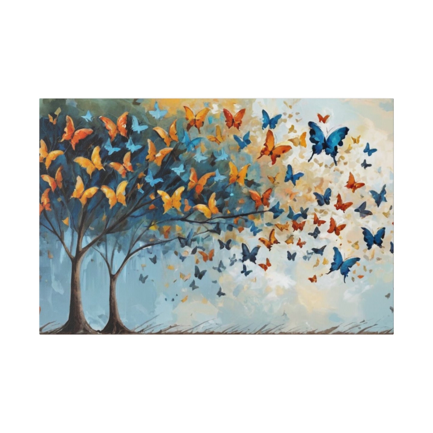 Butterflies & Trees - Abstract Wall Art - Aestheticanvas