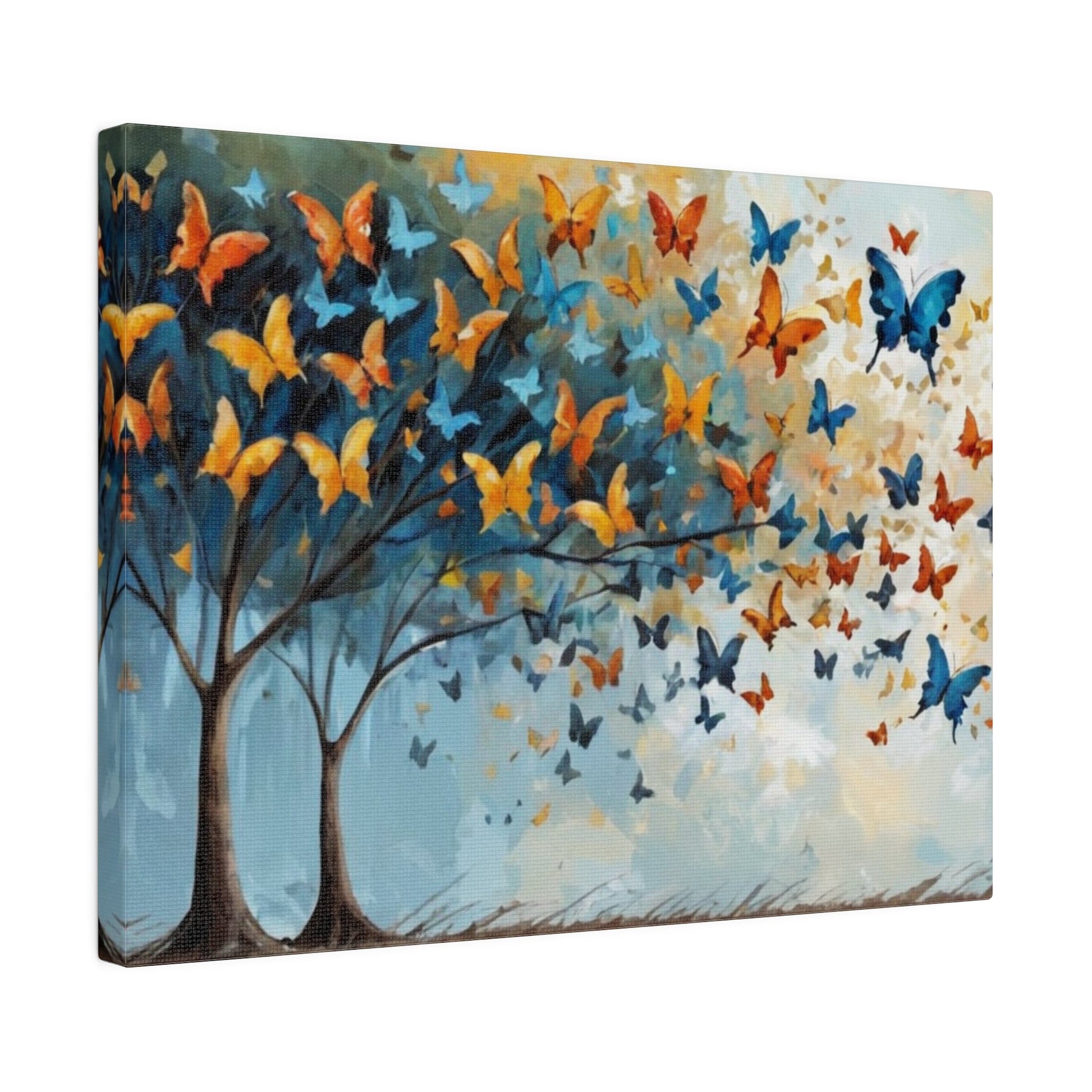 Butterflies & Trees - Abstract Wall Art - Aestheticanvas