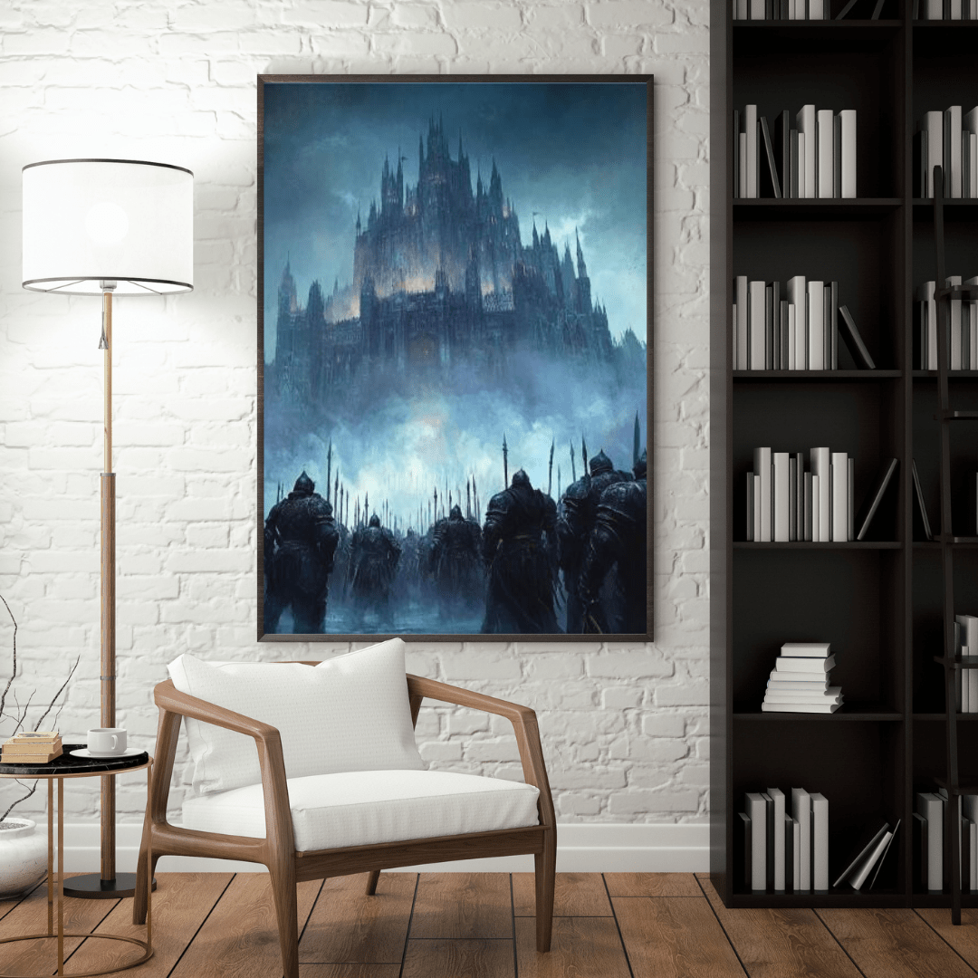 Castle Siege at Dusk - Fantasy Wall Art - Aestheticanvas