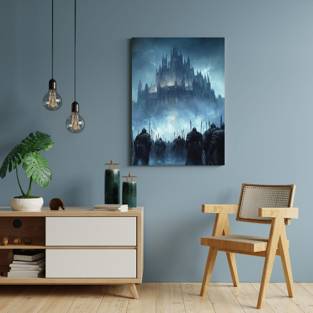 Castle Siege at Dusk - Fantasy Wall Art - Aestheticanvas