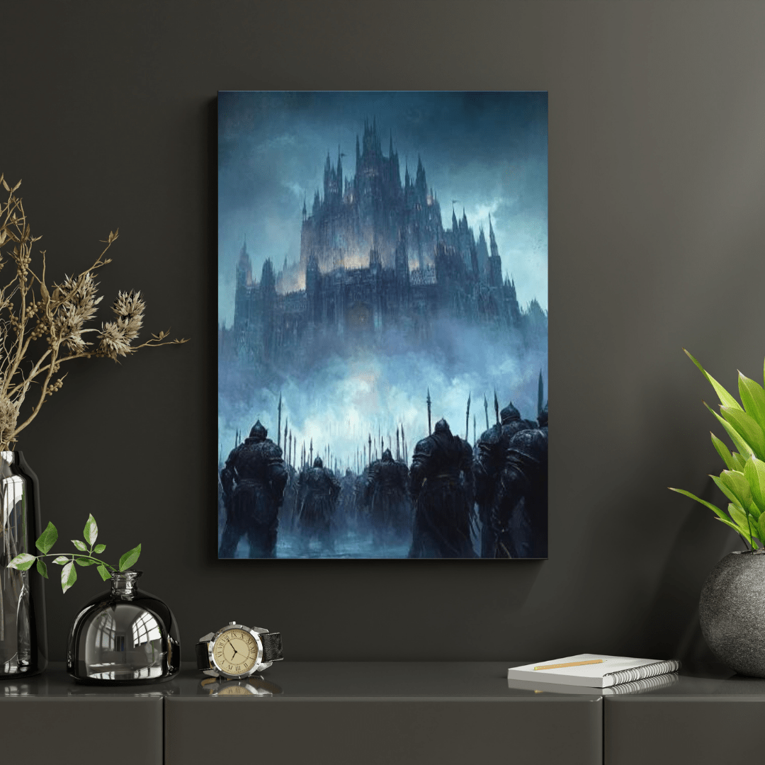 Castle Siege at Dusk - Fantasy Wall Art - Aestheticanvas