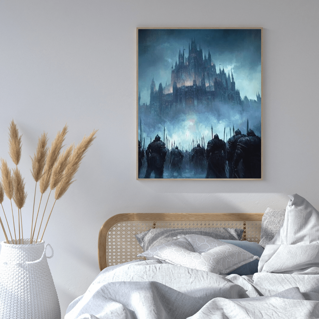 Castle Siege at Dusk - Fantasy Wall Art - Aestheticanvas