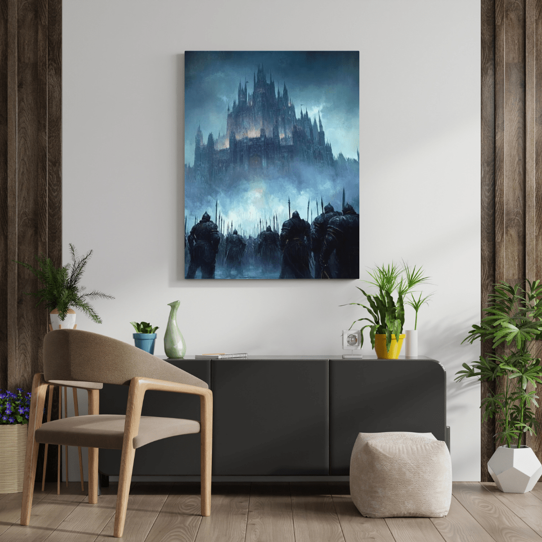 Castle Siege at Dusk - Fantasy Wall Art - Aestheticanvas