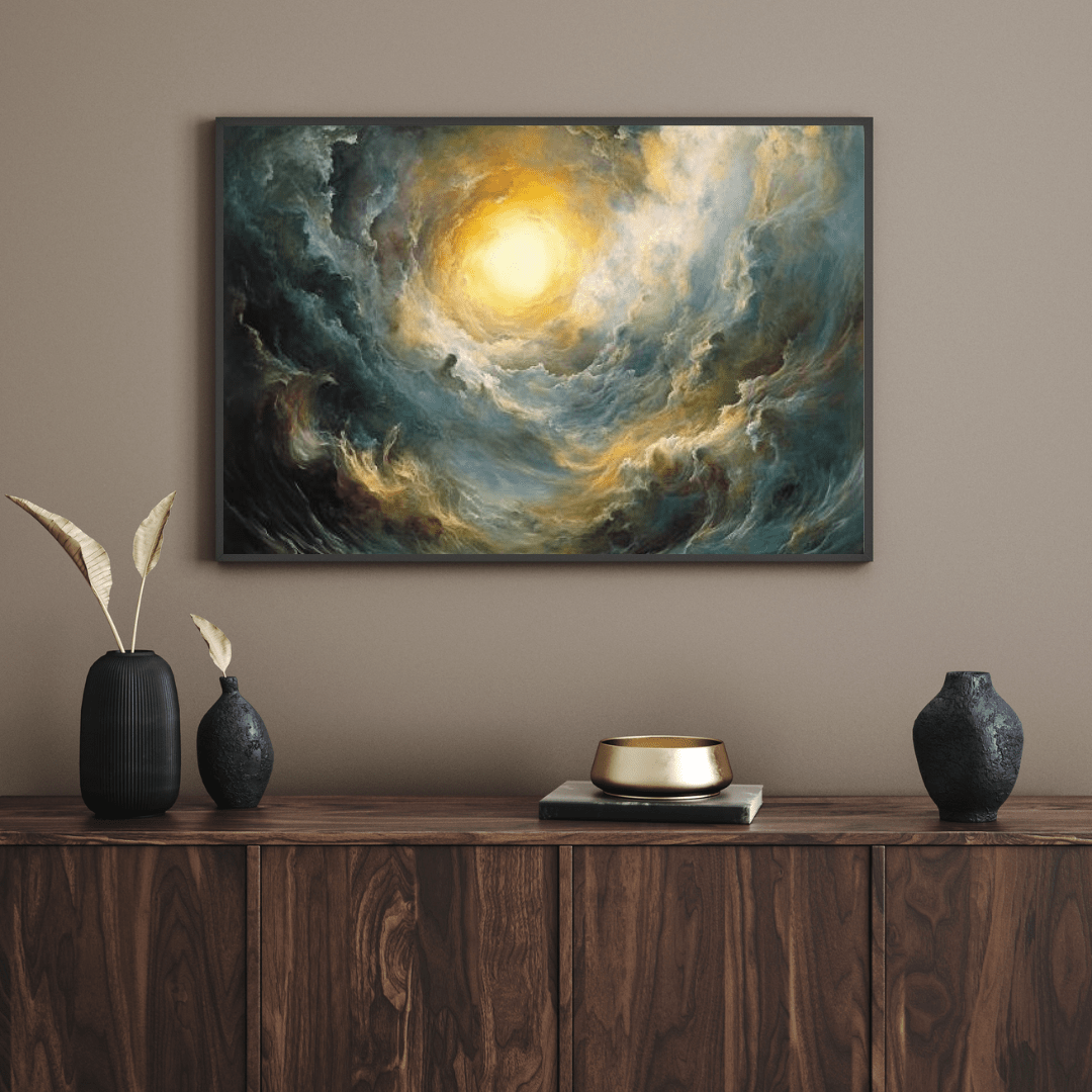 Celestial Light Vortex - Abstract Wall Art - Aestheticanvas