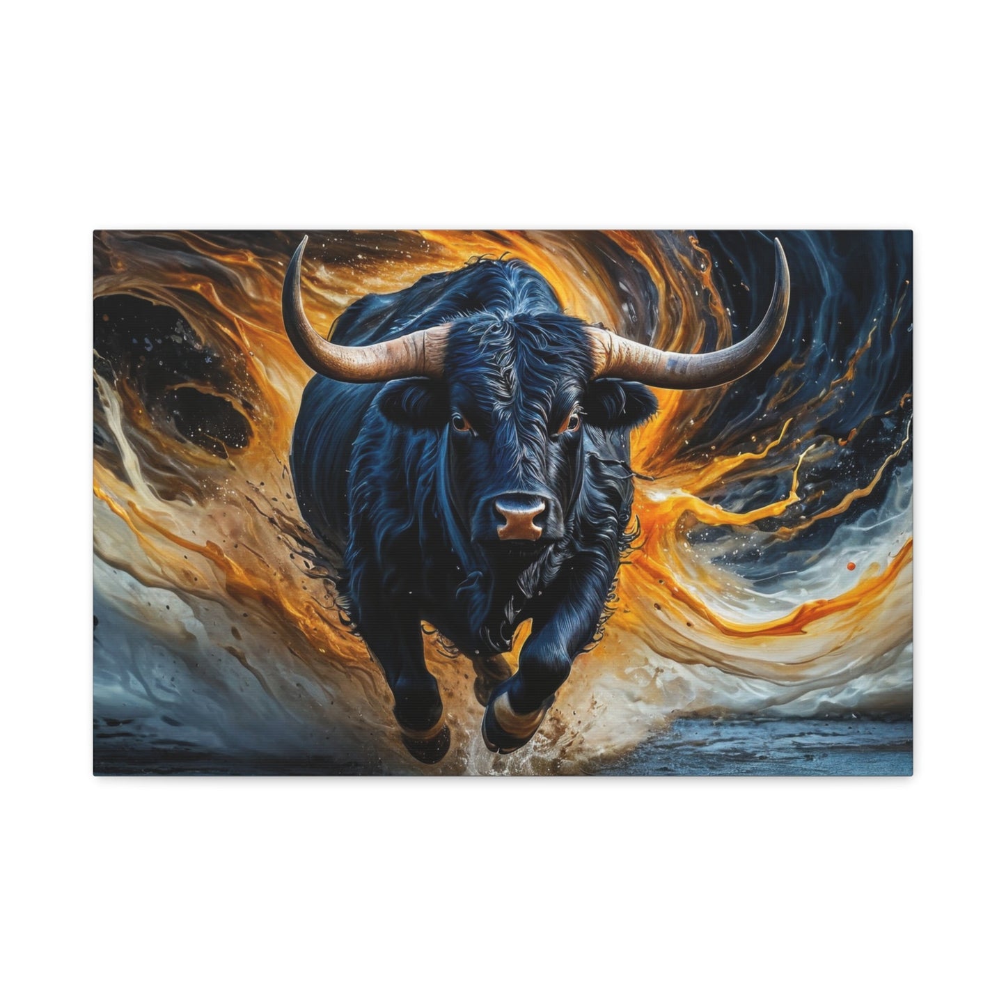 Charging Bull of Power - Animal Wall Art - Aestheticanvas