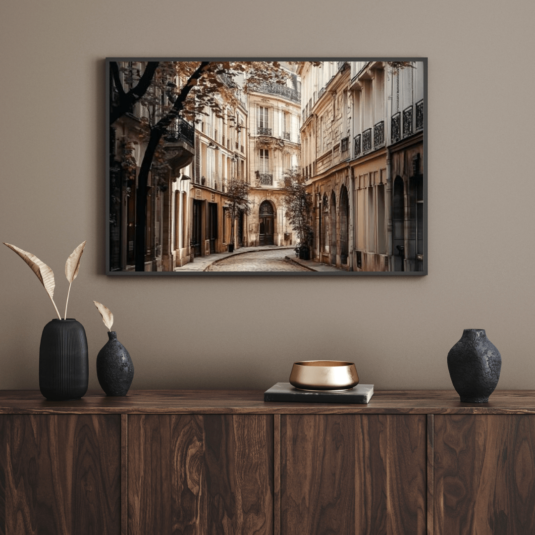 Charming European Street Scene - City Wall Art - Aestheticanvas