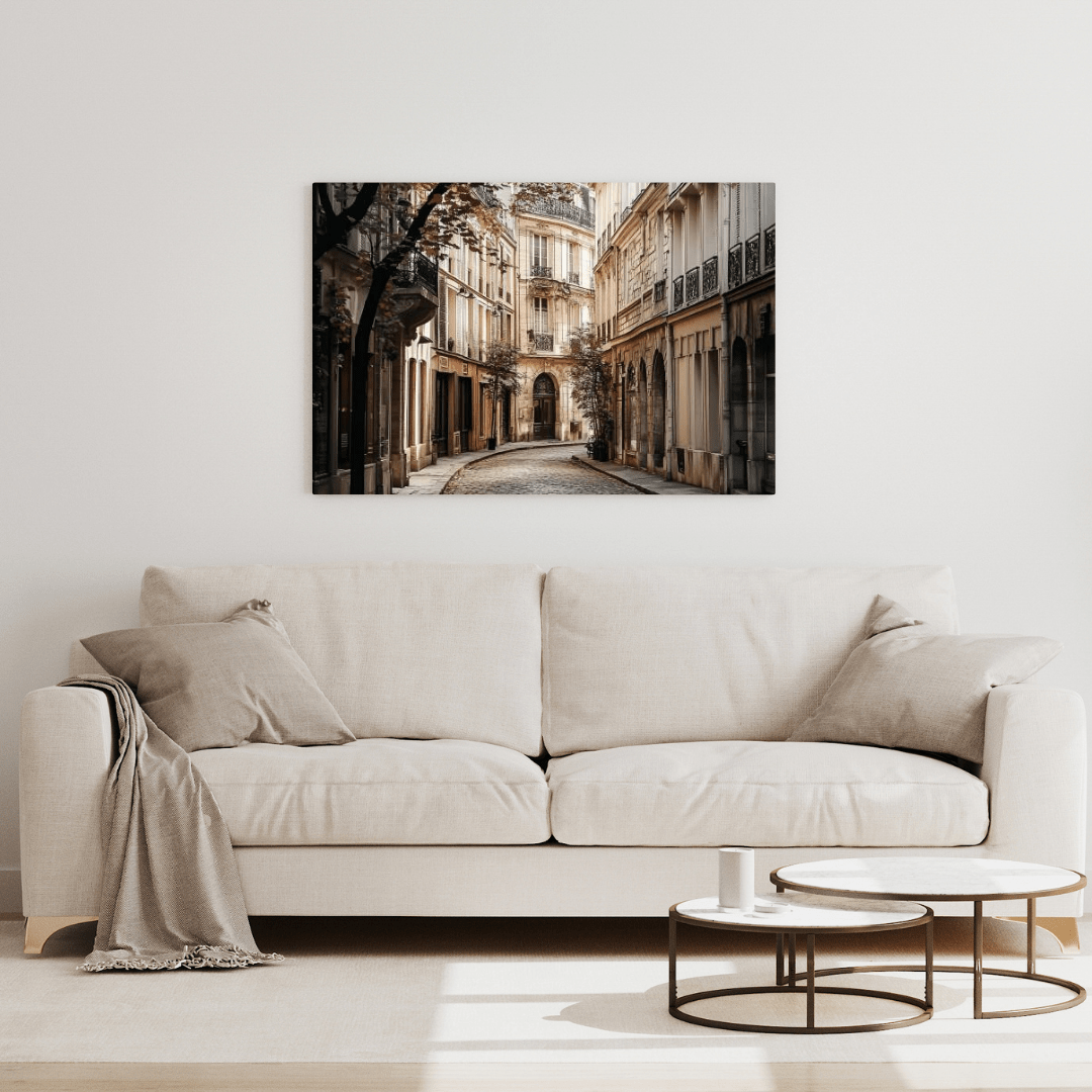 Charming European Street Scene - City Wall Art - Aestheticanvas