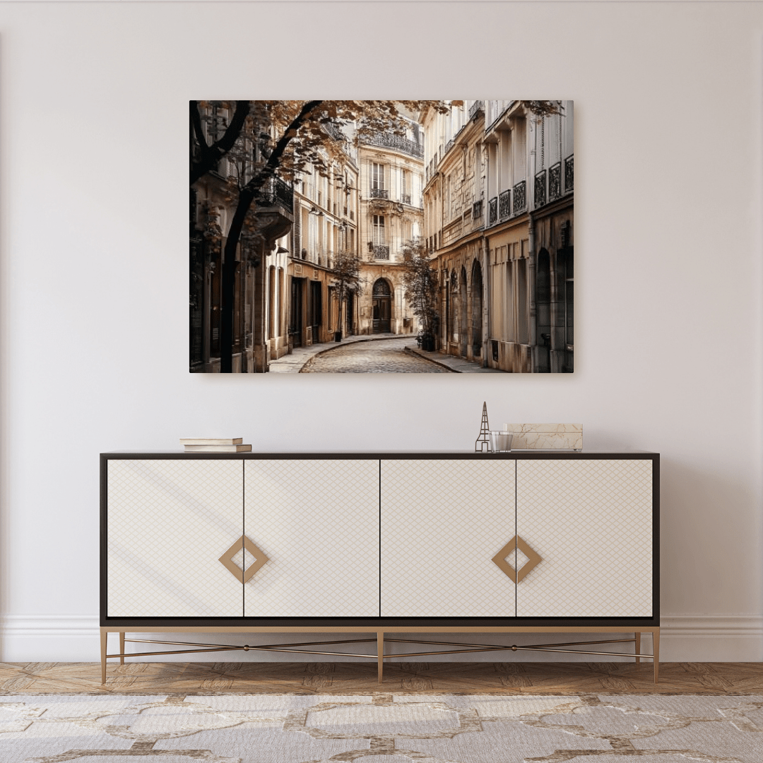 Charming European Street Scene - City Wall Art - Aestheticanvas