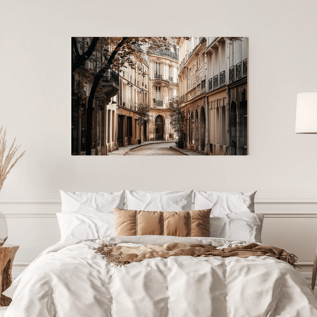 Charming European Street Scene - City Wall Art - Aestheticanvas