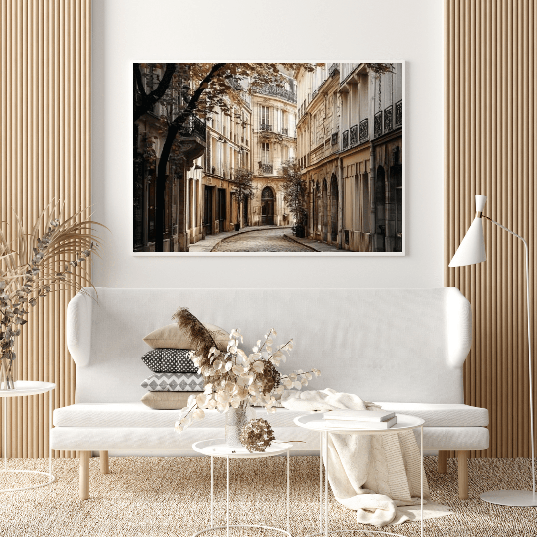 Charming European Street Scene - City Wall Art - Aestheticanvas