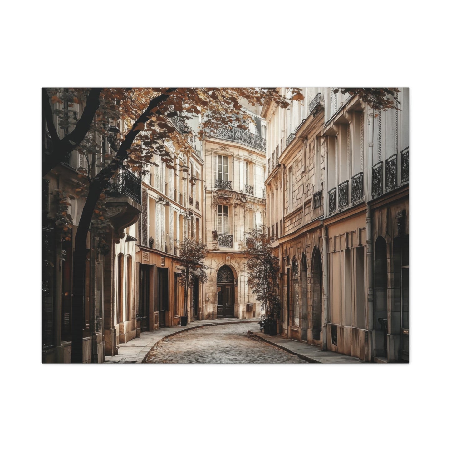 Charming European Street Scene - City Wall Art - Aestheticanvas