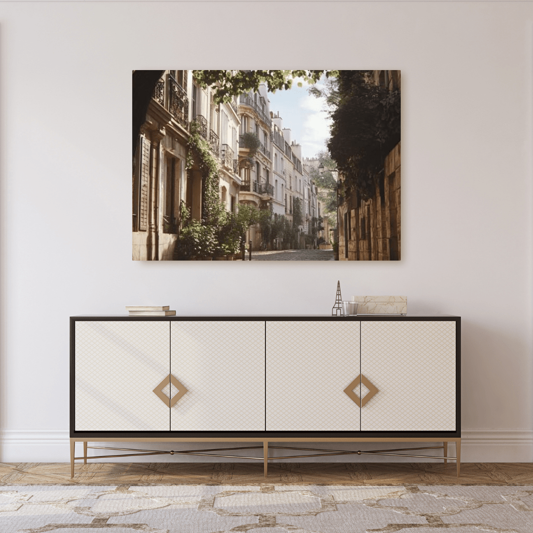 Charming European Street Scene - Cityscape Wall Art - Aestheticanvas