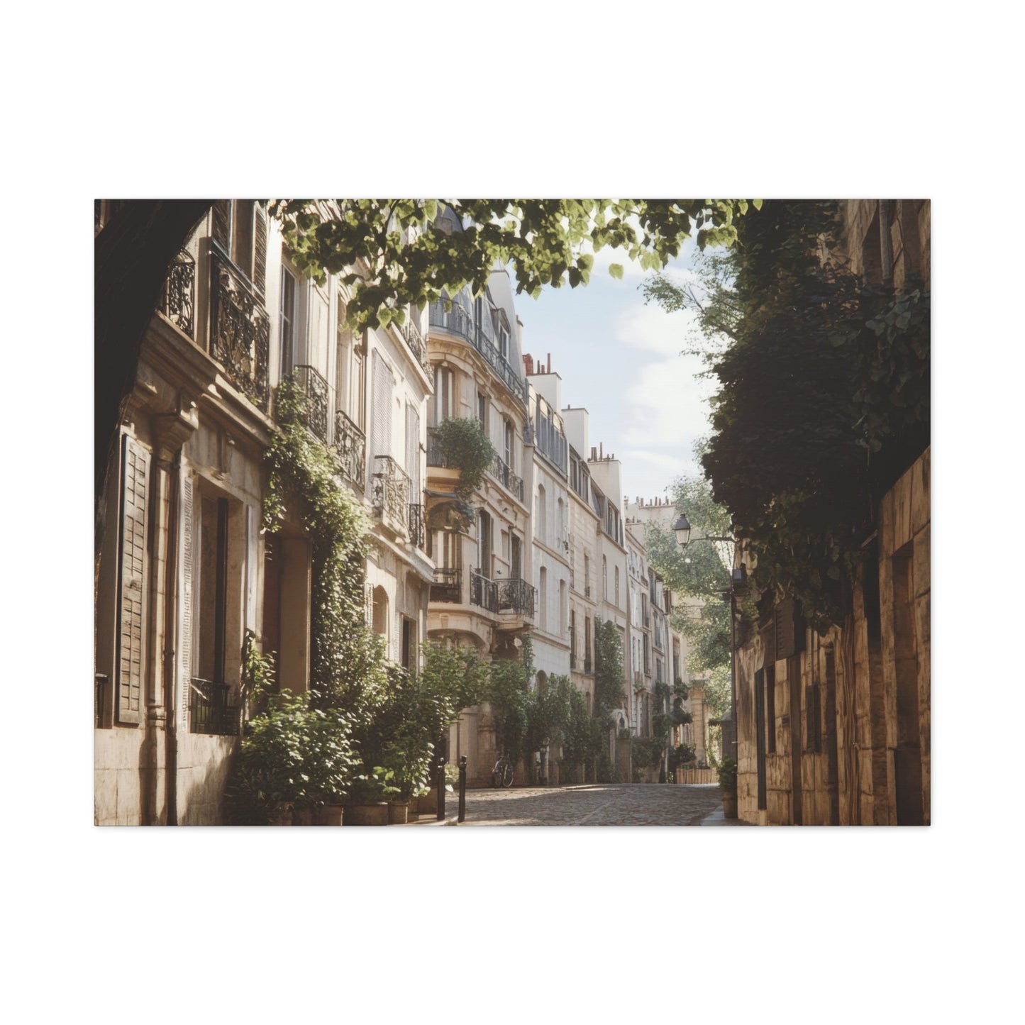 Charming European Street Scene - Cityscape Wall Art - Aestheticanvas