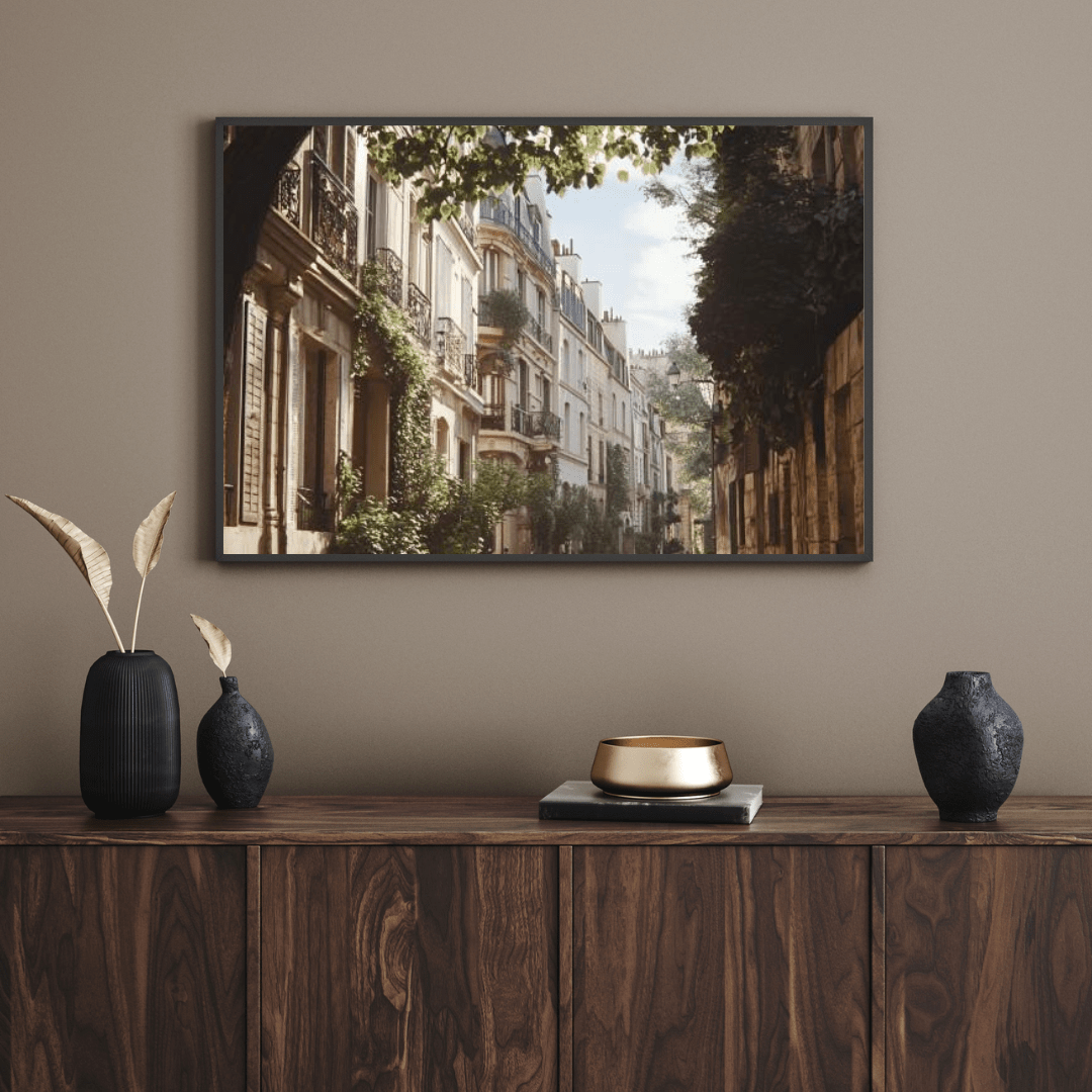 Charming European Street Scene - Cityscape Wall Art - Aestheticanvas