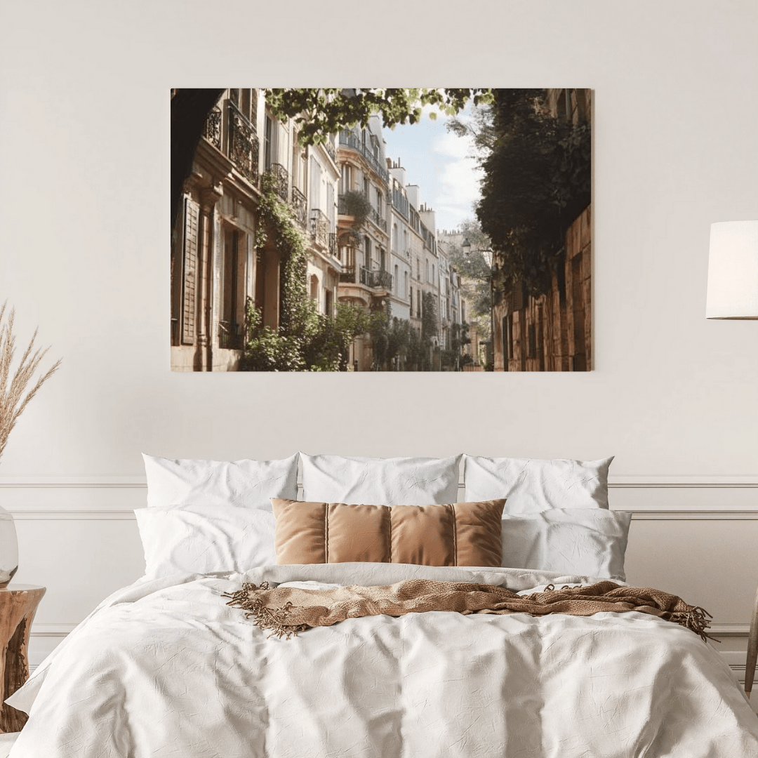 Charming European Street Scene - Cityscape Wall Art - Aestheticanvas