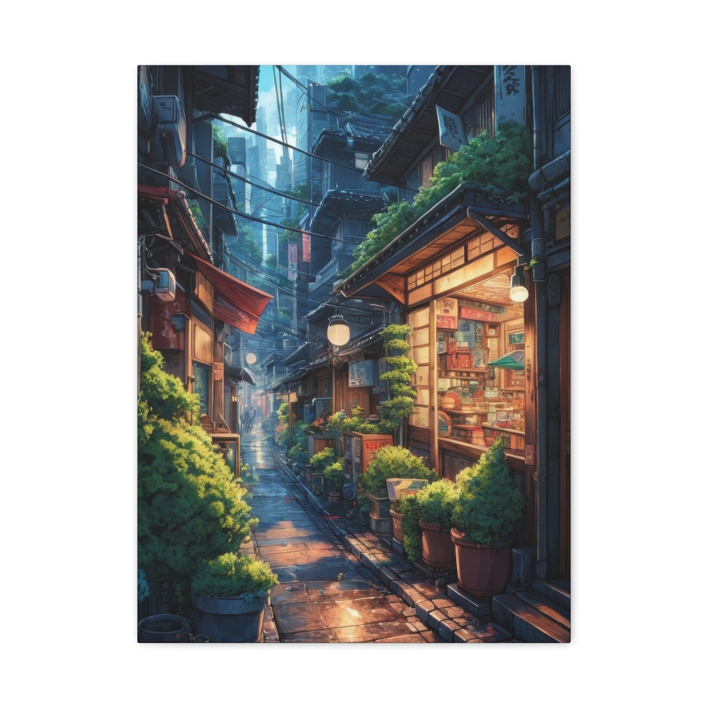 Charming Japanese Alleyway Scene - City Wall Art - Aestheticanvas