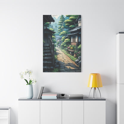 Charming Village Pathway - Japanese Wall Art - Aestheticanvas