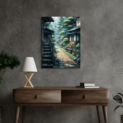 Charming Village Pathway - Japanese Wall Art - Aestheticanvas