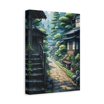 Charming Village Pathway - Japanese Wall Art - Aestheticanvas