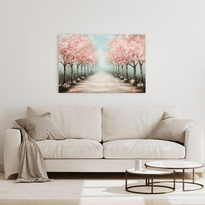 Cherry Blossom Pathway - Floral Wall Art - Aestheticanvas