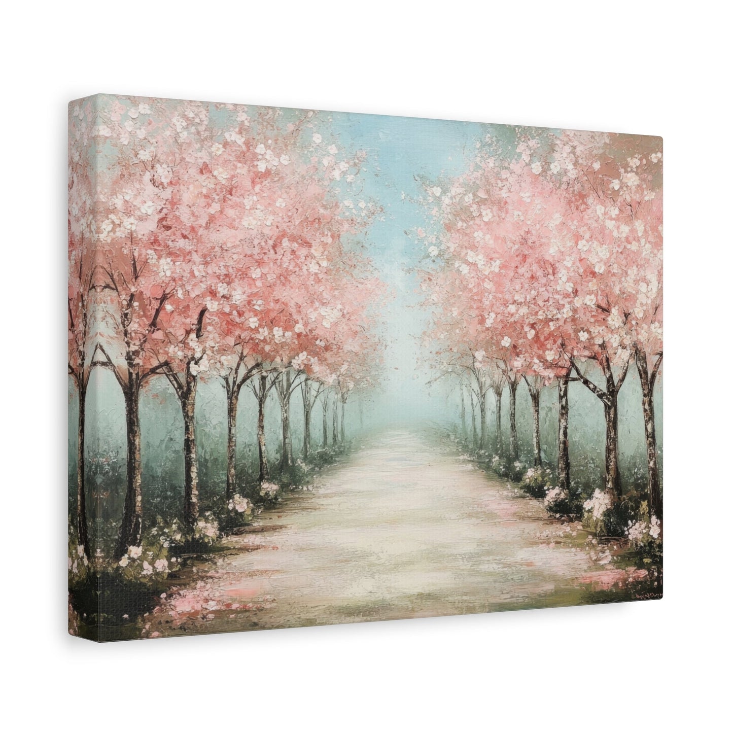 Cherry Blossom Pathway - Floral Wall Art - Aestheticanvas