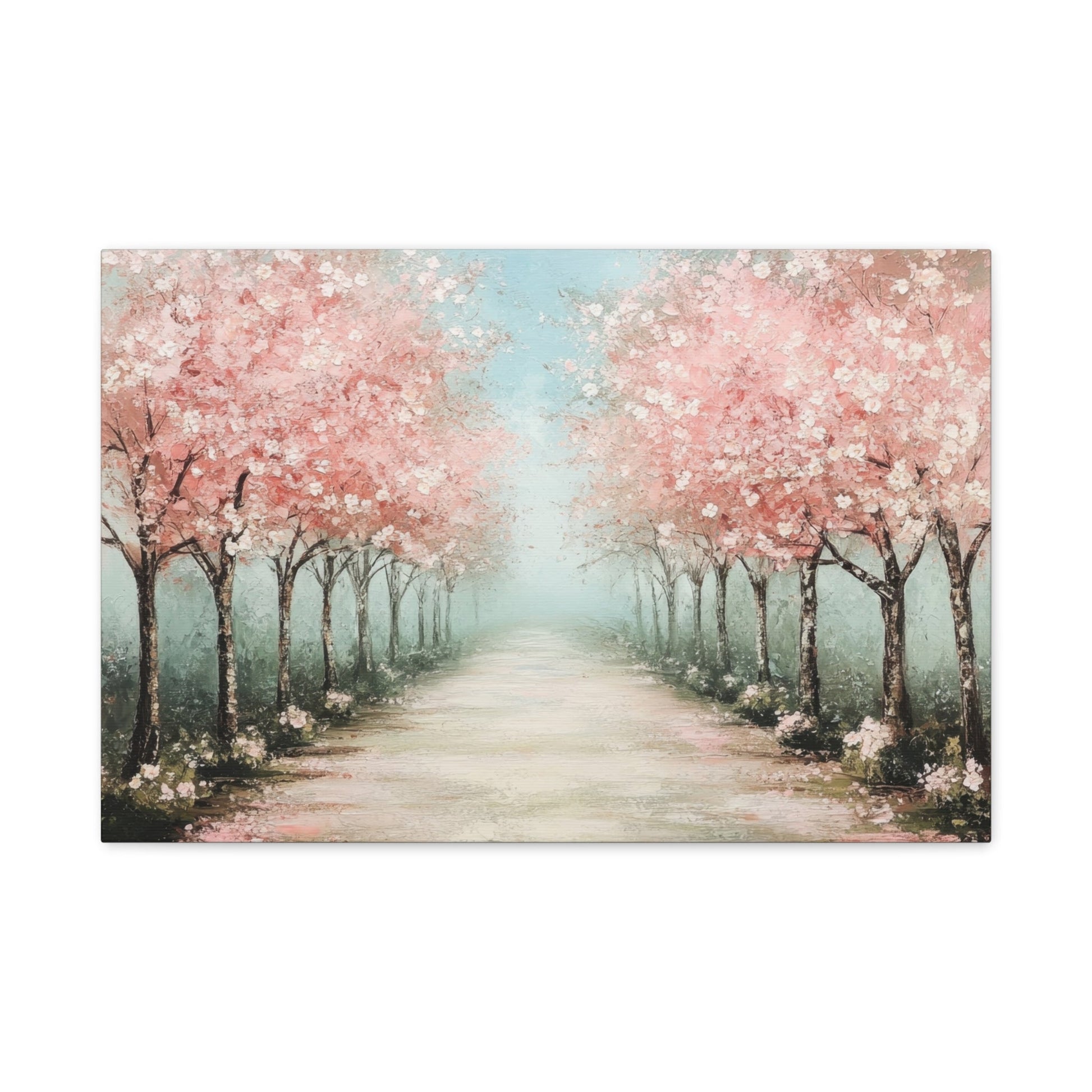 Cherry Blossom Pathway - Floral Wall Art - Aestheticanvas