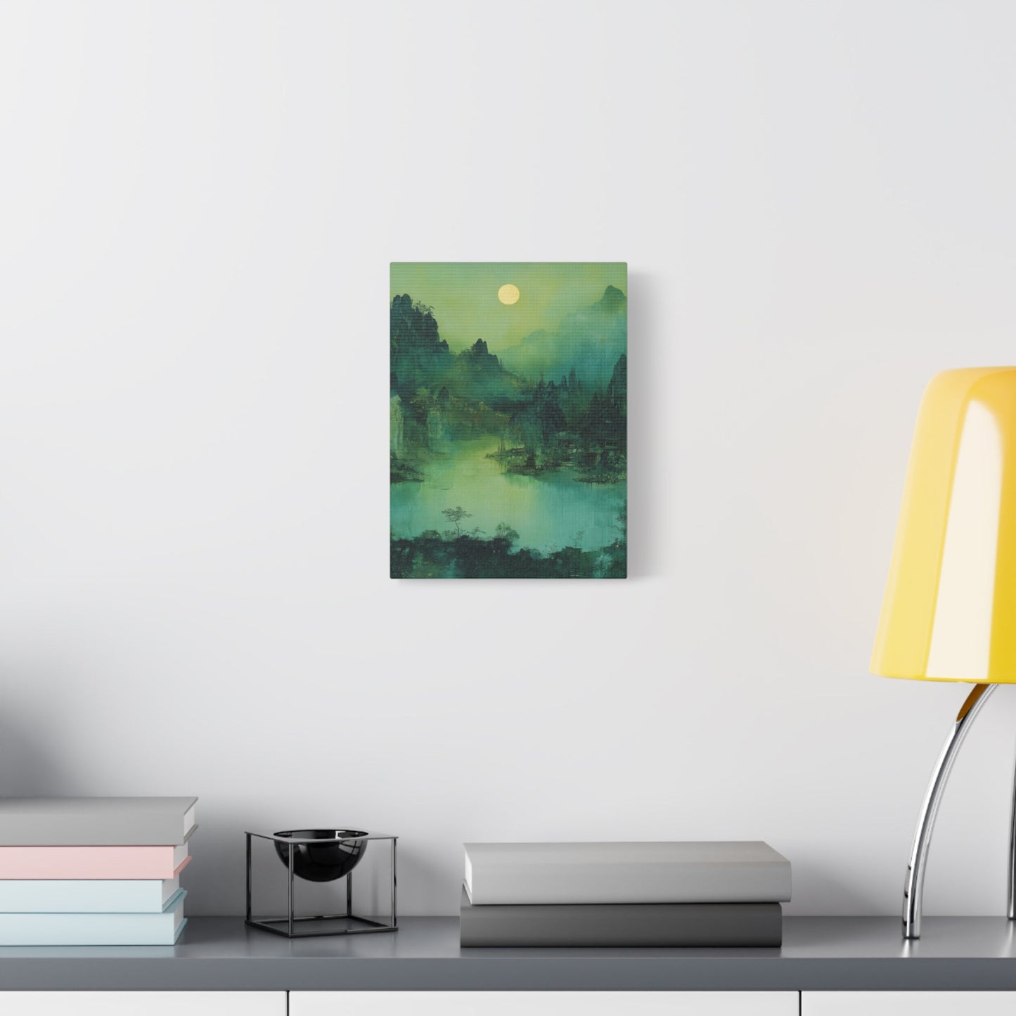 Chinese Moonlit Mountains - Landscape Wall Art - Aestheticanvas