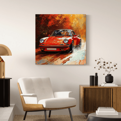 Classic Red Porsche - Car Wall Art - Aestheticanvas