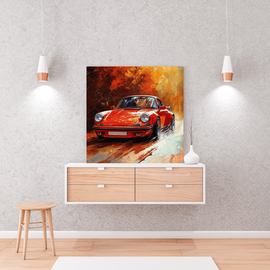 Classic Red Porsche - Car Wall Art - Aestheticanvas