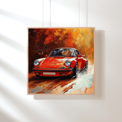 Classic Red Porsche - Car Wall Art - Aestheticanvas